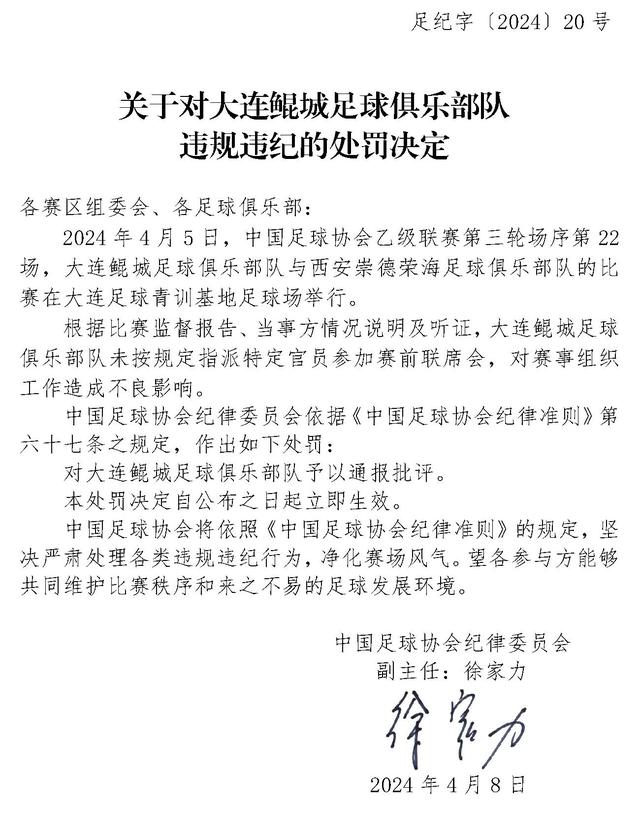B体育APP:中国足球协会公布处罚决定：对违规违纪行为进行严厉处罚的简单介绍